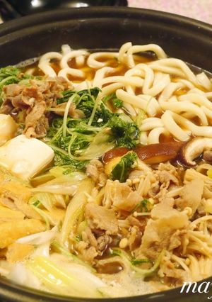 ♥ガーリック風味の豚バラ&水菜deお鍋♥-レシピのメイン写真
