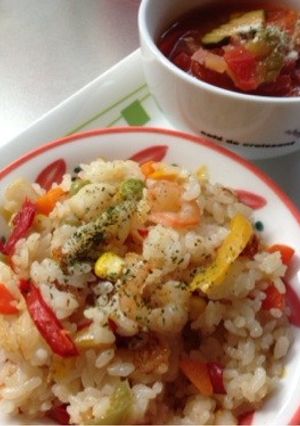 炊飯器で絶品海老ピラフ-レシピのメイン写真