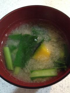かぼちゃと小松菜の味噌汁-レシピのメイン写真