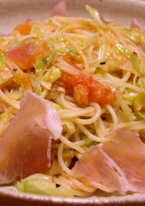 キャベツと生ハムのパスタ-レシピのメイン写真