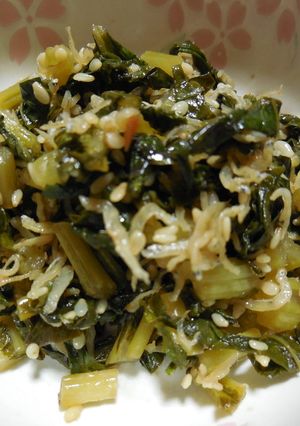 ご飯の友　大根葉の梅ジャコ炒め　どすぇ-レシピのメイン写真