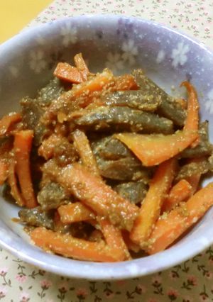 こんにゃくと人参の味噌きんぴら☆-レシピのメイン写真