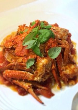 渡り蟹とトマトのホットパスタ-レシピのメイン写真