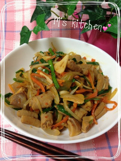 野菜がたっぷり♪ピリ辛モツ炒め♡-レシピのメイン写真