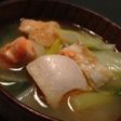 シャケのはらすのあったか鍋風スープ