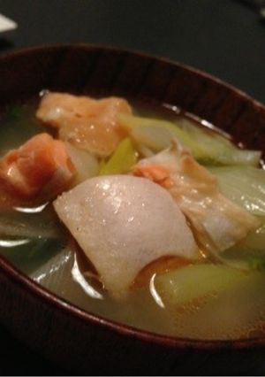 シャケのはらすのあったか鍋風スープ-レシピのメイン写真