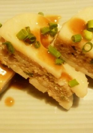 れんこんのはさみ蒸し　梅ポンだれ-レシピのメイン写真