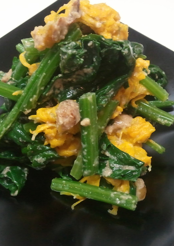 すり鉢で作るほうれん草と菊の胡麻和え-レシピのメイン写真