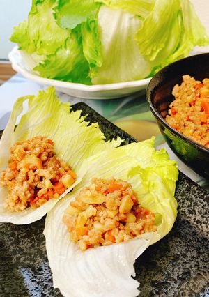 豚挽肉の甘辛レタス包み-レシピのメイン写真