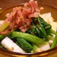 ほうれん草と長いものベーコンサラダ。