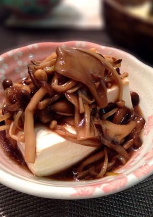 湯豆腐の焦がし醤油きのこあんかけ-レシピのメイン写真