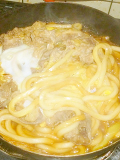パパのすき焼きうどん②-レシピのメイン写真