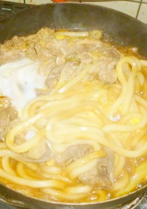 パパのすき焼きうどん②-レシピのメイン写真