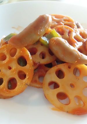 *蓮根とウインナーのケチャップ甘酢炒め*-レシピのメイン写真