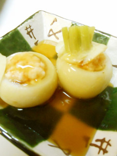 かぶの器で海老すり身の蒸し物-レシピのメイン写真