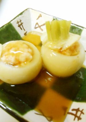 かぶの器で海老すり身の蒸し物-レシピのメイン写真