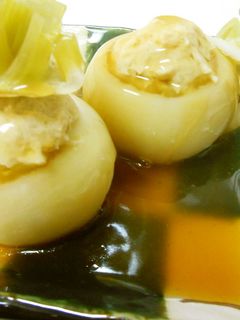 かぶの器で鶏つくねの蒸し物-レシピのメイン写真