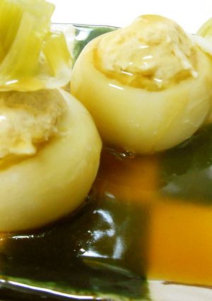 かぶの器で鶏つくねの蒸し物-レシピのメイン写真
