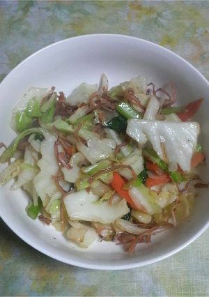 簡単！いかそーめんとミックス野菜の炒め物-レシピのメイン写真