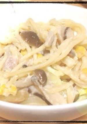 簡単♪キノコたっぷりクリームパスタ-レシピのメイン写真