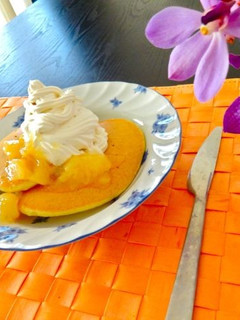 パンケーキ♪桃トッピング♪-レシピのメイン写真