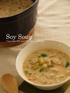 豆乳きのこスープ-レシピのメイン写真