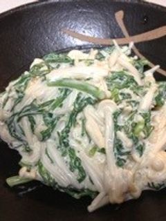 簡単!春菊とえのきのわさびマヨあえ-レシピのメイン写真