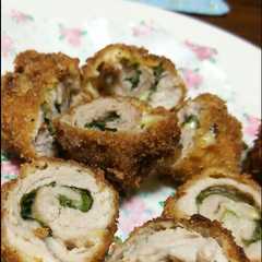 รูปของ お弁当に♪豚or鶏の大葉チーズフライ