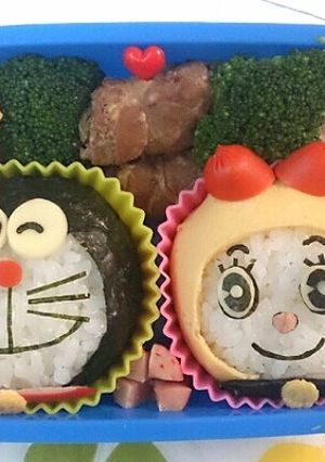 ドラえもん＆ドラミちゃんキャラ弁-レシピのメイン写真