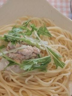 鮭の中骨水煮缶で和風パスタ-レシピのメイン写真