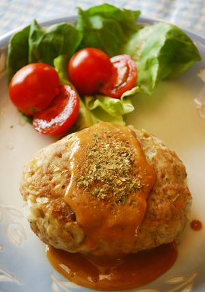 野菜たっぷり♪お好み焼き風ハンバーグ-レシピのメイン写真