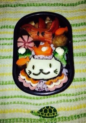 キャラ弁 時短簡単おかず 猫 船 魚 波-レシピのメイン写真
