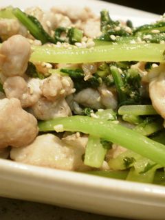 大根の葉と豚肉の胡麻味噌炒め-レシピのメイン写真