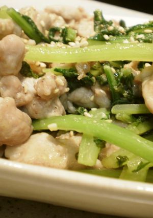 大根の葉と豚肉の胡麻味噌炒め-レシピのメイン写真