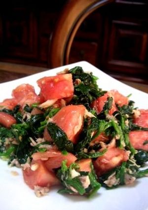 ほうれん草とトマトのツナドレッシング-レシピのメイン写真