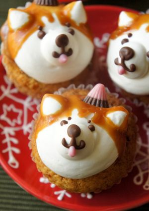 秋田犬サンタのクリスマスカップケーキ☆-レシピのメイン写真