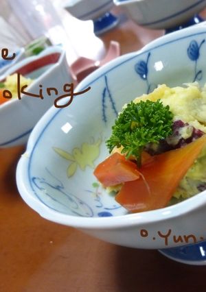 秋の味覚!柿とさつま芋のサラダ-レシピのメイン写真