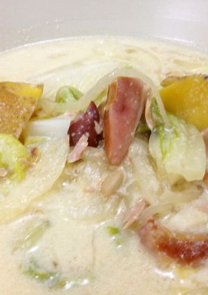 豆乳とクリームチーズと白菜の純白シチュー-レシピのメイン写真
