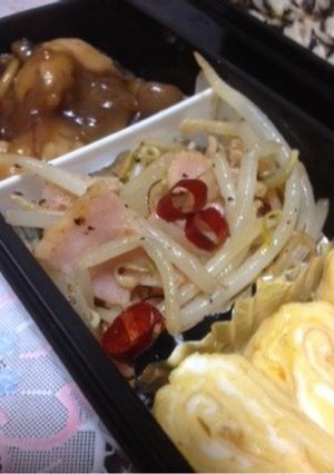 お弁当に！もやしとベーコンのペペロン風-レシピのメイン写真