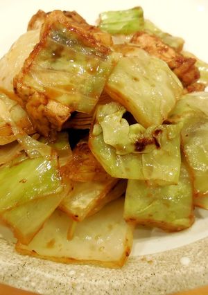 レンジで簡単～ 厚揚げとキャベツで回鍋肉-レシピのメイン写真