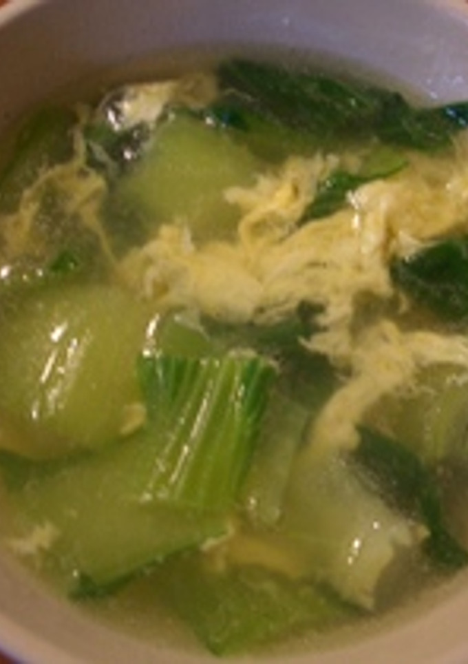 超簡単ちんげん菜と卵のスープ-レシピのメイン写真