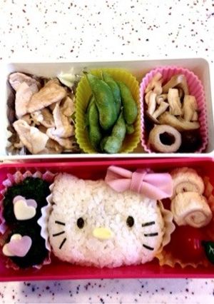 簡単、キティちゃんのキャラ弁-レシピのメイン写真