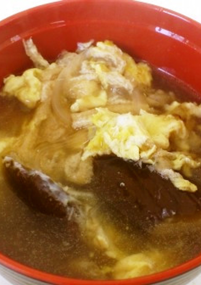 秋茄子と油揚げのかき玉汁　生姜風味-レシピのメイン写真