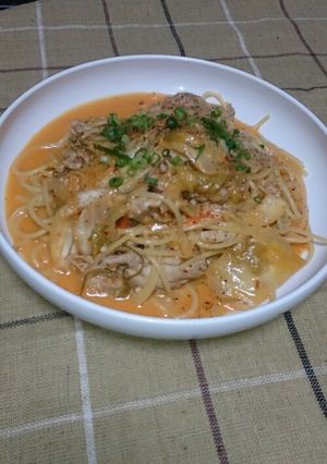 豚キムチクリームパスタ-レシピのメイン写真