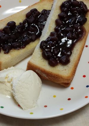 コーヒー風味の小倉トースト☆アイス添え-レシピのメイン写真