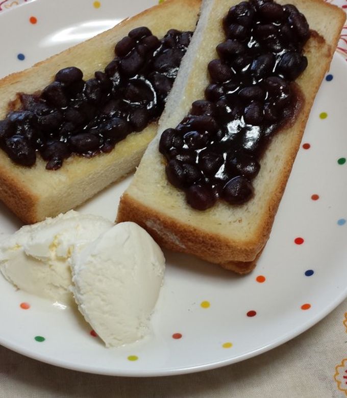 コーヒー風味の小倉トースト☆アイス添え by さまりん 【クックパッド