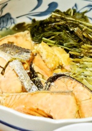 白だしde鮭と水菜のからだが温まる一品☆-レシピのメイン写真