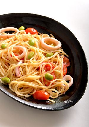 簡単!野菜とイカのパスタ-レシピのメイン写真