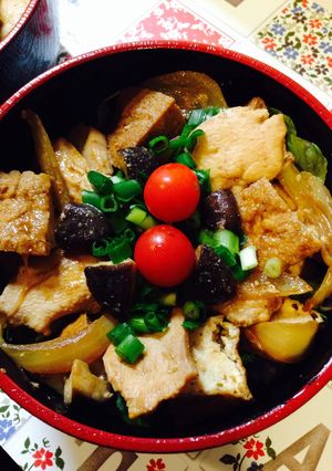 超簡単！鳥肉と厚揚げでさっぱり丼-レシピのメイン写真