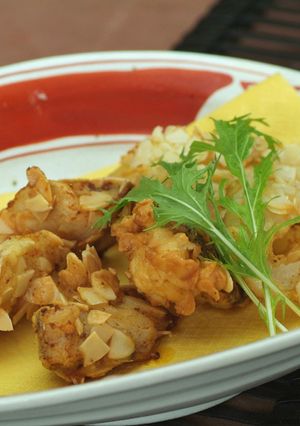 白身魚と玉ねぎのアーモンド揚げ-レシピのメイン写真